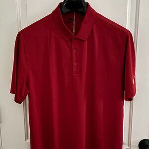 Nike Golf L Victory Solid Cardinal Red Dri-Fit SS Polo NWT